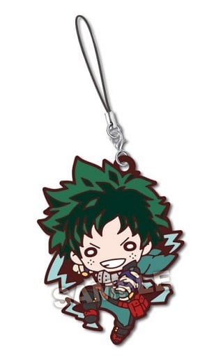 Izuku Midoriya Nitotan VS Rubber Mascot Keychain from My Hero Academia by Takara Tomy Arts, Height Approx. 6 cm