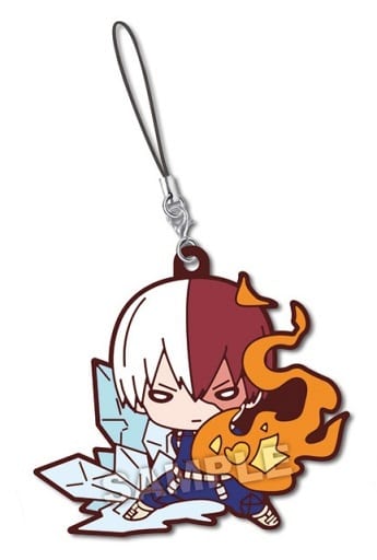 Shoto Todoroki Nitotan VS Rubber Mascot Keychain from My Hero Academia by Takara Tomy Arts, Used, Height Approx. 6 cm