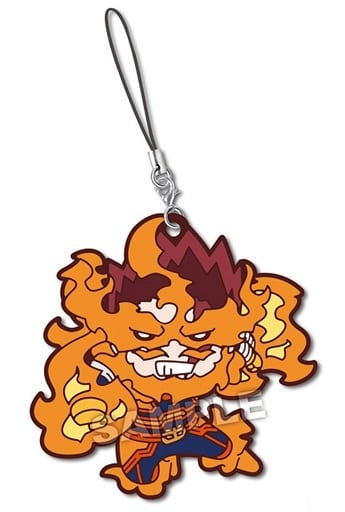 Enji Todoroki Endeavor Nitotan VS Rubber Mascot Keychain from My Hero Academia by Takara Tomy Arts, Height Approx. 6 cm
