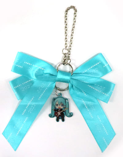 Hatsune Miku Ribbon Bag Charm - Project SEKAI COLORFUL STAGE! Sekai Symphony 2022 Event Goods (Pre-owned, Approx. 80 x 80 mm)