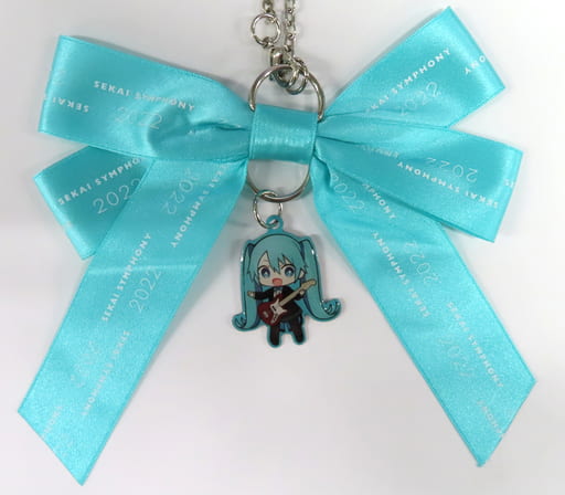 Hatsune Miku Ribbon Bag Charm - Project SEKAI COLORFUL STAGE! Sekai Symphony 2022 Event Goods (Pre-owned, Approx. 80 x 80 mm)