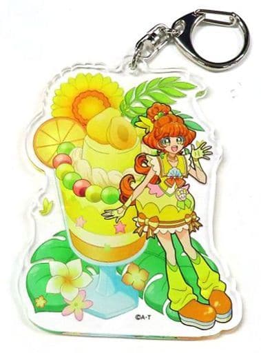 Cure Papaya Birthday Sweets Collection Acrylic Keychain - Tropical-Rouge! Pretty Cure Pretty Store Limited (Approx. 74 x 105 mm) - Toei Animation - Pre-owned