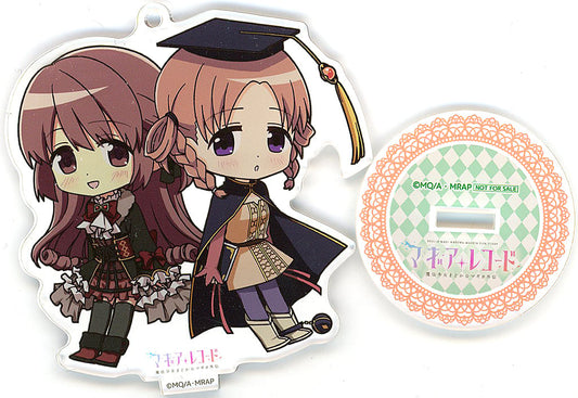 Satomi Touka & Hiiragi Nemu Acrylic Stand Keychain - Puella Magi Madoka Magica - Sofmap/Animega/Aniplex Bonus - Approx. 7 cm - Pre-owned
