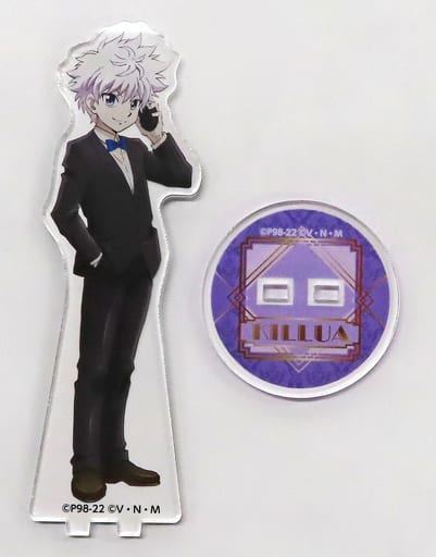 Killua Zoldyck BIG Acrylic Stand - HUNTER×HUNTER × animatecafe 8th Phantom Troupe Part 3 (Approx. 15 x 7 cm) Pre-owned