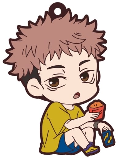 Yuji Itadori Rubber Strap Keychain - Jujutsu Kaisen ViVimus Rubber Strap Collection (Movic) - Approx. 6 x 6 cm - Pre-owned