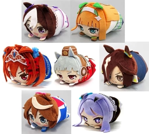 Special Week, Silence Suzuka, Daiwa Scarlet, Gold Ship, Vodka, Tokai Teio, Mejiro McQueen Mochikororin Plush Mascot 7-Piece Set — Umamusume Pretty Derby 1st Anniversary × FamilyMart Famipay WEB Exclusive (80mm)