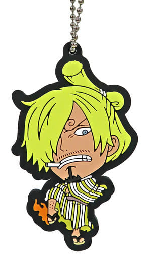 Sanji (San-Goro) Rubber Mascot Keychain - ONE PIECE Ichiban Kuji Red Scabbards First Edition H Prize, Approx. 6 cm