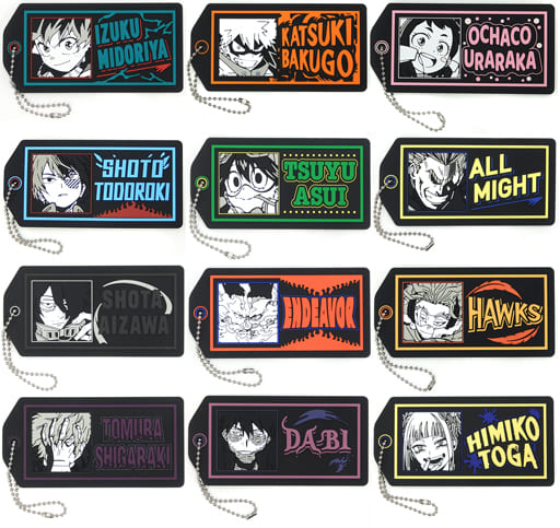 My Hero Academia Fight On! F Prize Rubber Keychain Complete Set of 12 by BANDAI SPIRITS, Length Approx. 10 cm