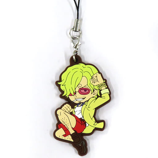 Sanji One Piece Film Red Rubber Strap Collection Theater Goods by Movic, Approx. 6 x 6.5 cm, Pre-Owned