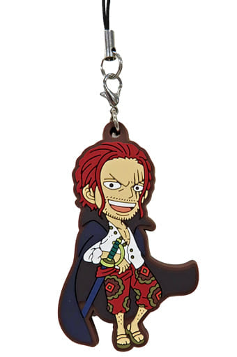 Shanks One Piece Film Red Movic Rubber Strap Collectible Keychain, Used, Approx. 6 x 6.5 cm
