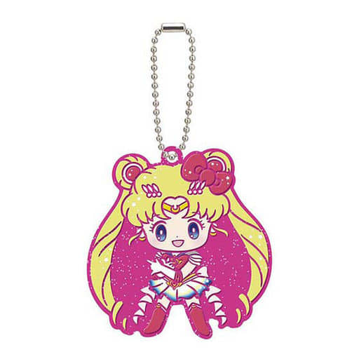 Super Sailor Moon Rubber Mascot Ball Chain - Sailor Moon Eternal × Sanrio Characters Capsule Toy (Height Approx. 60 mm, Pre-owned, Bandai)