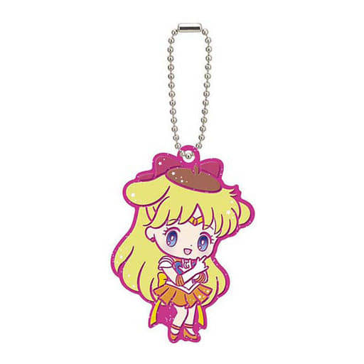 Super Sailor Venus Rubber Mascot Keychain - Sailor Moon Eternal × Sanrio Characters Capsule Toy (Bandai) - Height Approx. 60 mm