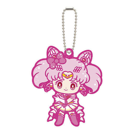 Super Sailor Chibi Moon Rubber Mascot Keychain - Sailor Moon Eternal × Sanrio Characters Gashapon (Height Approx. 60 mm, Bandai)
