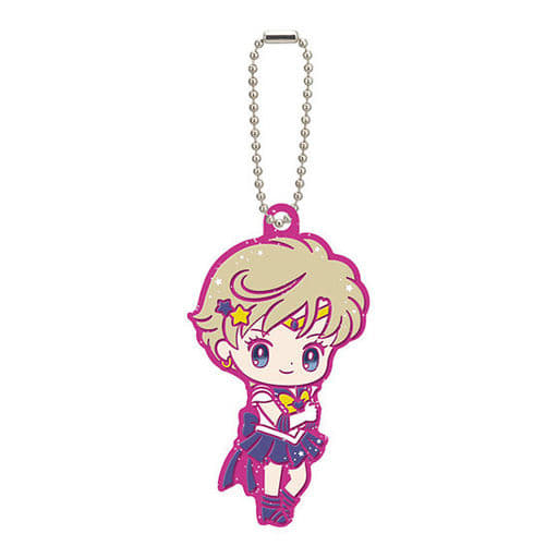Sailor Uranus Rubber Mascot Keychain - Sailor Moon Eternal × Sanrio Characters Capsule Toy - Height Approx. 60 mm (Pre-owned, Bandai)