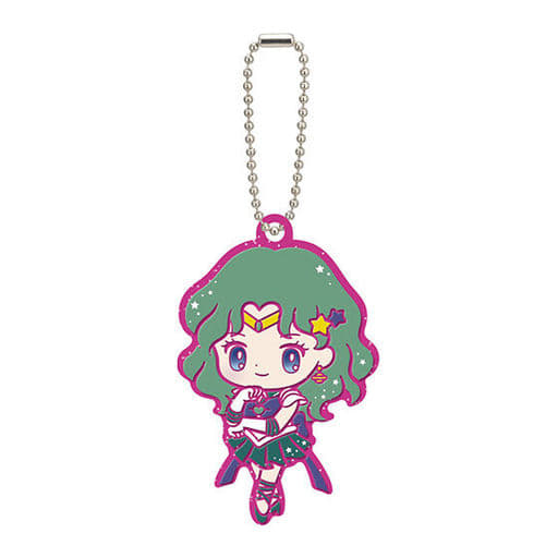 Sailor Neptune Rubber Mascot Keychain - Sailor Moon Eternal x Sanrio Characters Rubber Mascot 2 - Ball Chain - Height Approx. 60 mm - Bandai (Gashapon)