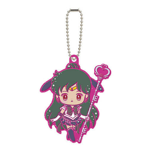 Super Sailor Pluto Rubber Mascot Keychain - Sailor Moon Eternal × Sanrio Characters Rubber Mascot 2 - Height Approx. 60 mm (Bandai, Pre-owned)