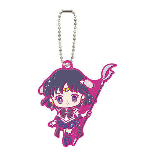 Hotaru Tomoe / Sailor Saturn Rubber Mascot Keychain - Sailor Moon Eternal × Sanrio Characters Rubber Mascot 2 - Ball Chain, Height Approx. 60 mm, Bandai (Capsule Toy)