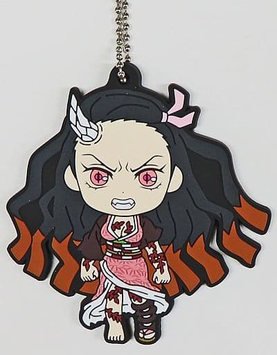 Nezuko Kamado Demon Slayer: Kimetsu no Yaiba Rubber Mascot Strap H Prize, Demon Form Version, Approx. 6–8.5 cm