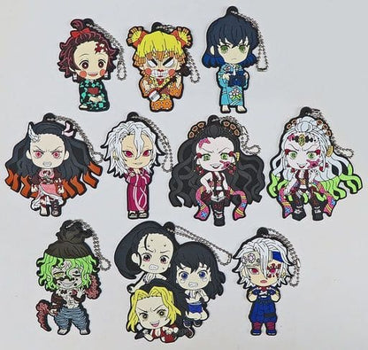 Demon Slayer: Kimetsu no Yaiba Entertainment District Arc Rubber Mascot H Prize Complete Set of 10 by BANDAI SPIRITS