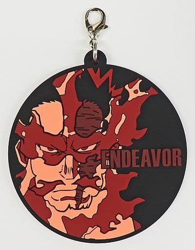 Endeavor Rubber Charm Keychain from My Hero Academia The Top 5! J Prize by BANDAI SPIRITS, Length Approx. 6.5 cm