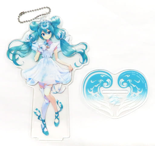 Hatsune Miku (KEI Ver.) Big Clear Keychain with Stand - 15th Anniversary - Sega - Approx. 18 cm (Pre-owned, Prize)