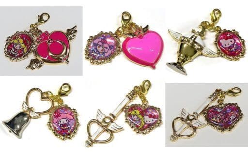 Sailor Moon Eternal × Sanrio Characters Secret Charm Complete Set of 6 - Keychain Charms Approx. 6 x 4.5 cm (Pre-owned)