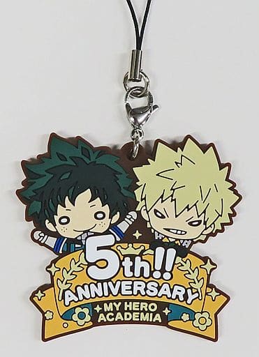 Izuku Midoriya & Katsuki Bakugo Rubber Mascot Bonus from My Hero Academia 5th Anniversary Nitotan by Takara Tomy Arts