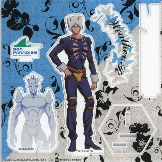 Weather Report Acrylic Stand - JoJo's Bizarre Adventure: Stone Ocean × Yokohama Hakkeijima Sea Paradise Collaboration (Approx. 16 x 16 cm, Pre-owned)