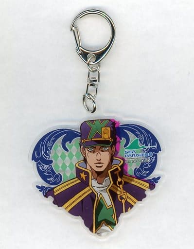 Jotaro Kujo Acrylic Keychain - JoJo's Bizarre Adventure Part 6 Stone Ocean × Yokohama Hakkeijima Sea Paradise "G.D.st Prison" Aquarium SOS (Approx. 6 x 6.5 cm) - Pre-owned