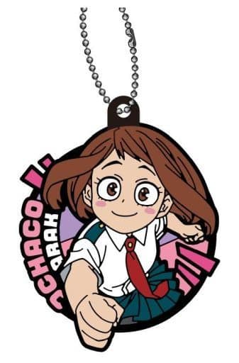 Ochaco Uraraka Rubber Mascot Keychain Dash Version from My Hero Academia by Showa Note, Approx. 64 mm, Pre-Owned