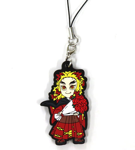 Kyojuro Rengoku Rubber Strap from Demon Slayer: Kimetsu no Yaiba x Nijigennomori Fourth Edition, Length Approx. 5 cm, Pre-Owned
