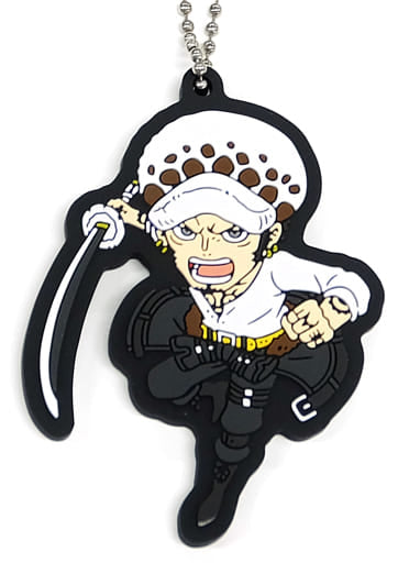 Trafalgar Law Rubber Mascot Keychain from One Piece Film Red -MORE BEAT- Ichiban Kuji Prize I, 6.5 cm