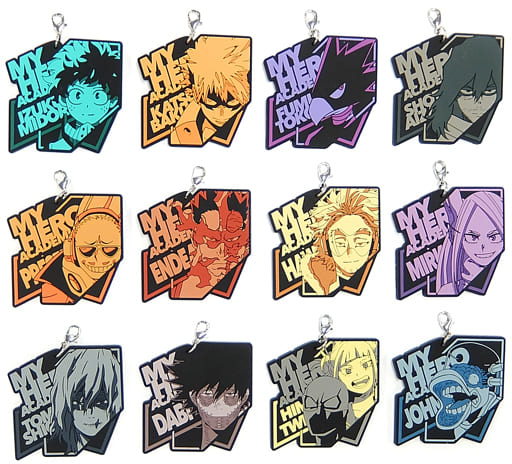My Hero Academia Ichiban Kuji L Prize Rubber Charm Keychain Complete Set of 12 by BANDAI SPIRITS