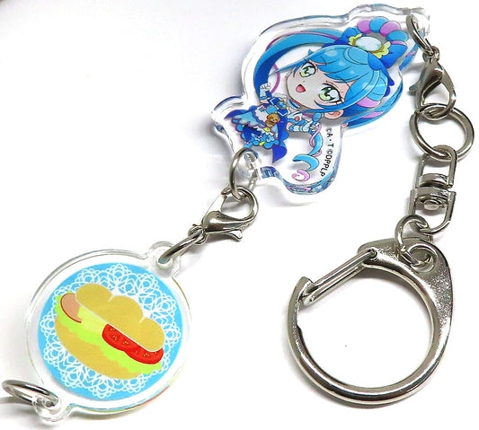 Cure Spicy Acrylic Keychain - Delicious Party Pretty Cure LIVE 2022 "Cheers! Delicious LIVE Party" Sharelin Acrylic Keyholder Approx. 70 mm (Pre-owned)