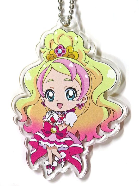 Cure Flora Acrylic Die-Cut Ball Chain Charm - Pretty Cure All Stars - Pretty Store Limited (Toei Animation) - Length Approx. 6 cm - Pre-owned