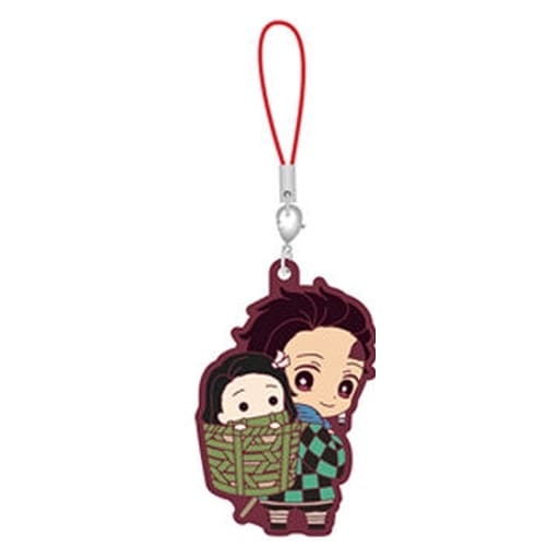 Tanjiro Kamado & Nezuko Kamado Rubber Mascot Keychain - Demon Slayer: Kimetsu no Yaiba Gashapon Lottery Assort 2 B Prize by Bandai