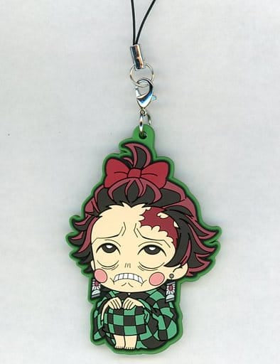 Tanjiro Kamado Demon Slayer: Kimetsu no Yaiba Entertainment District Arc ViVimus Rubber Strap Keychain by Movic, Approx. 6 cm