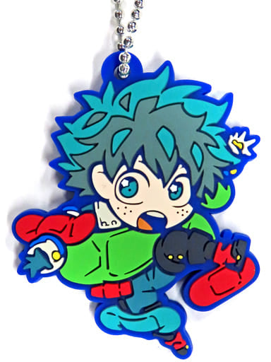 Izuku Midoriya Rubber Mascot Keychain from My Hero Academia by Stand Stones, Length Approx. 54 mm