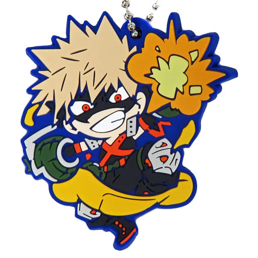 Katsuki Bakugo My Hero Academia Character Banchoukou Rubber Mascot Keychain with Ball Chain, Length Approx. 54 mm