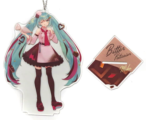 Hatsune Miku (Roki Ver.) Big Clear Keychain with Stand - "Hatsune Miku - Bitter Patissier" Sega Amusement Prize, Approx. 18 cm (Pre-owned)