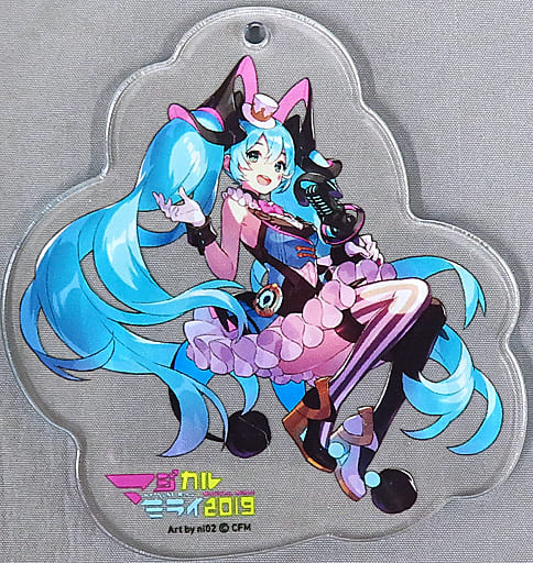 Hatsune Miku Acrylic Keychain (ill. nl02) - Magical Mirai 2019 Animate Purchase Bonus, Approx. 9 x 8 cm, Pre-owned