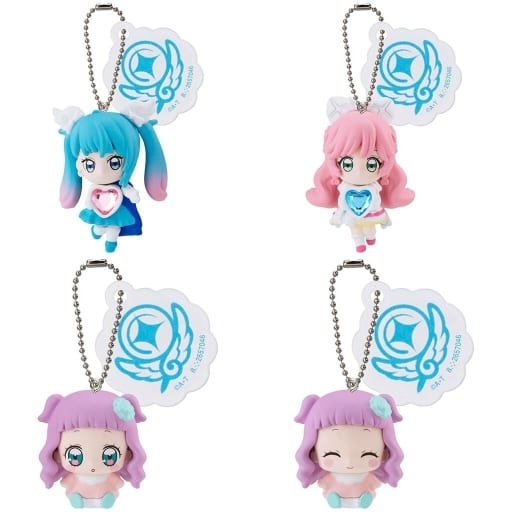 Hirogaru Sky! Pretty Cure Swing Mascot Keychains - Full Set of 4 (Bandai Capsule Toy, Pre-owned)