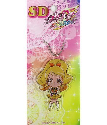 Cure Honey Acrylic Die-Cut Ball Chain Keychain - Pretty Cure All Stars SD Pretty Store Exclusive (Length Approx. 6 cm) - Pre-owned