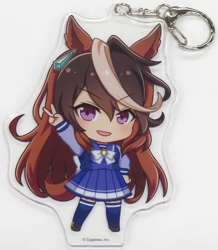 Symboli Rudolf 2nd Anniversary V-Sign Big Acrylic Keychain — Seven-Eleven × Umamusume: Pretty Derby 2nd Anniversary Campaign (Seven Net Exclusive, CDG, Pre-owned, 79×119mm)