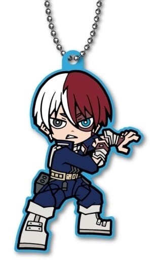 Shoto Todoroki Rubber Mascot Keychain from My Hero Academia, Approx. 80 mm, Pre-Owned, Xebec