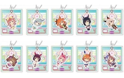 Umamusume: Pretty Derby PuraPura Acrylic Keychain D BOX - Full 10-Piece Set (Hasepro × Bandai) - Approx. 60×46mm
