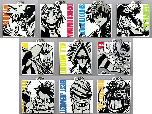 My Hero Academia Ichiban Kuji I Prize Rubber Charm Complete Set of 10 Characters by BANDAI SPIRITS, Used, Length Approx. 65 mm