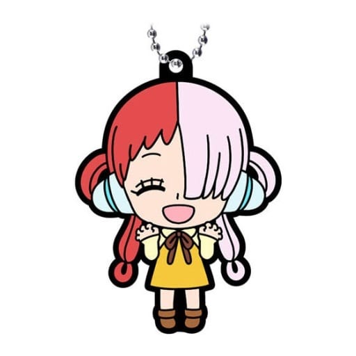 Uta (Child) Capsule Rubber Mascot 2 Ball-Chain Keychain - One Piece Film Red (Bandai)