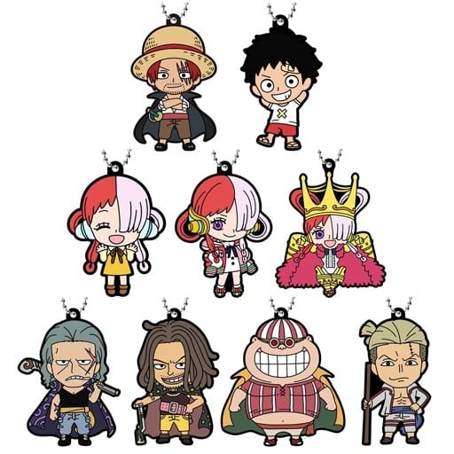 One Piece FILM RED Capsule Rubber Mascot 2 Full Set (9pcs) - Bandai Capsule Toy Pre-owned