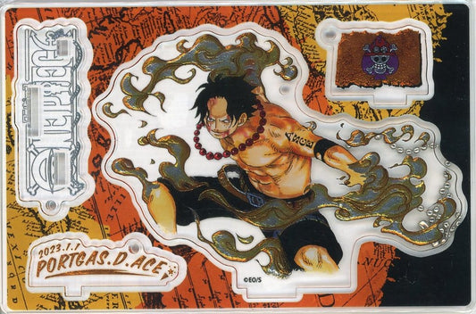 Portgas D. Ace Birthday Diorama Acrylic Figure "kirat☆" Foil Acrylic with Ball Chain - One Piece (Shueisha)